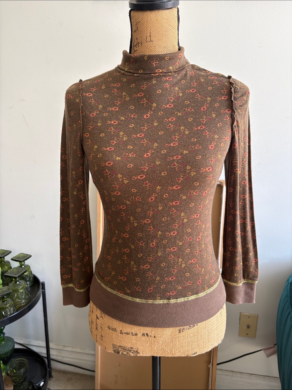 Floral Turtleneck Top